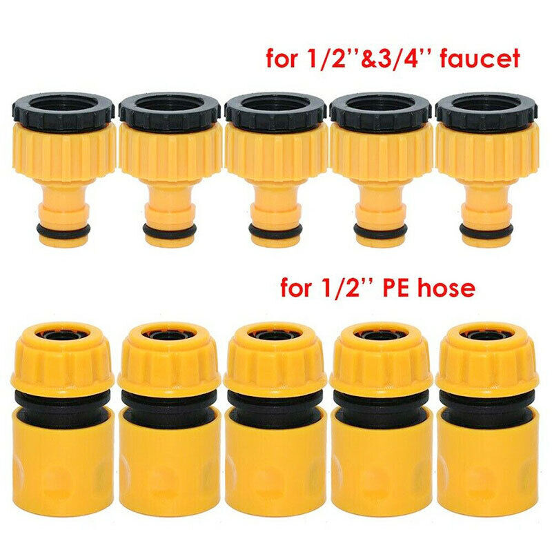 10-Piece Garden & Car Hose Connector Kit - Tap Adapters & Fittings Set For 1/2" & 3/4" Hoses (UK)