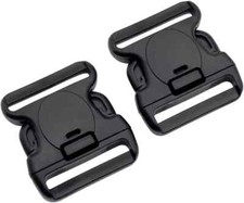 Replacement Buckle System for 2-1/4In Duty Belt, Triple Lock,2-Pack, Black