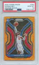 2020-21 Panini Prizm Saddiq Bey Orange Wave /60 Rookie RC #284 PSA 10