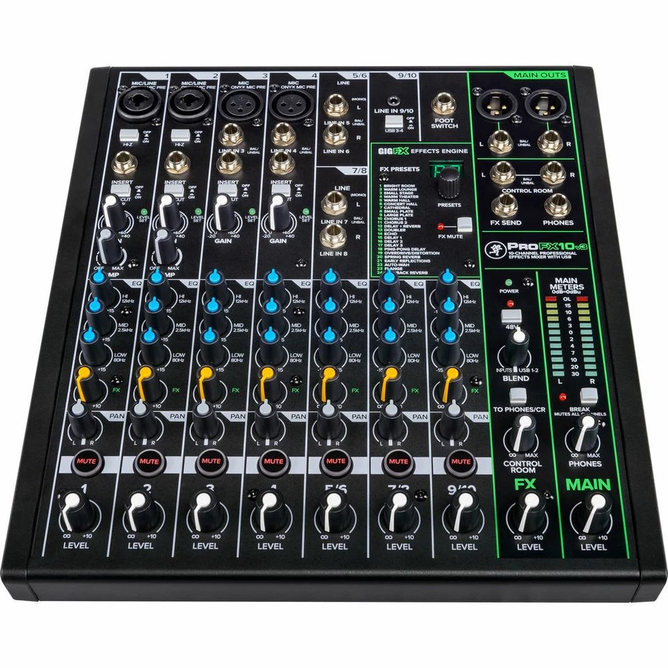 Mackie ProFX10v3 10-Channel Mixer w/ Gator Case Mixer Bag & 10' Stereo Cable - Image 3 of 4