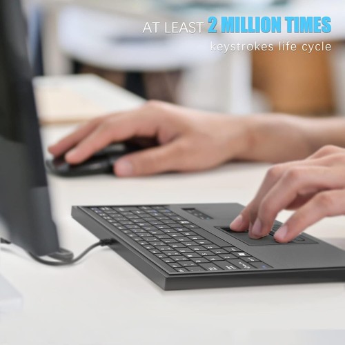 Compact Wired Keyboard with Touchpad - PS/2 Interface for Professional Use - Picture 7 of 8