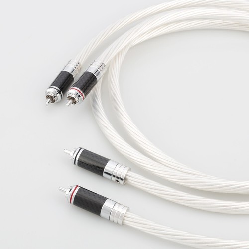 1m Pair RCA Cable Audiocrast OCC HIFI 7N OCC Silver Plated Interconnect Cable - Picture 10 of 10