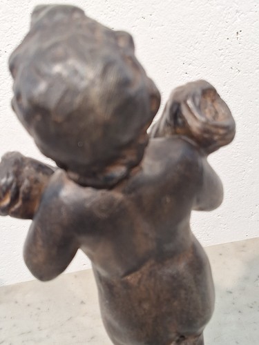 Terrakotta Skulptur Vertreter Putto mit Horn Kopien - Bild 12 von 16