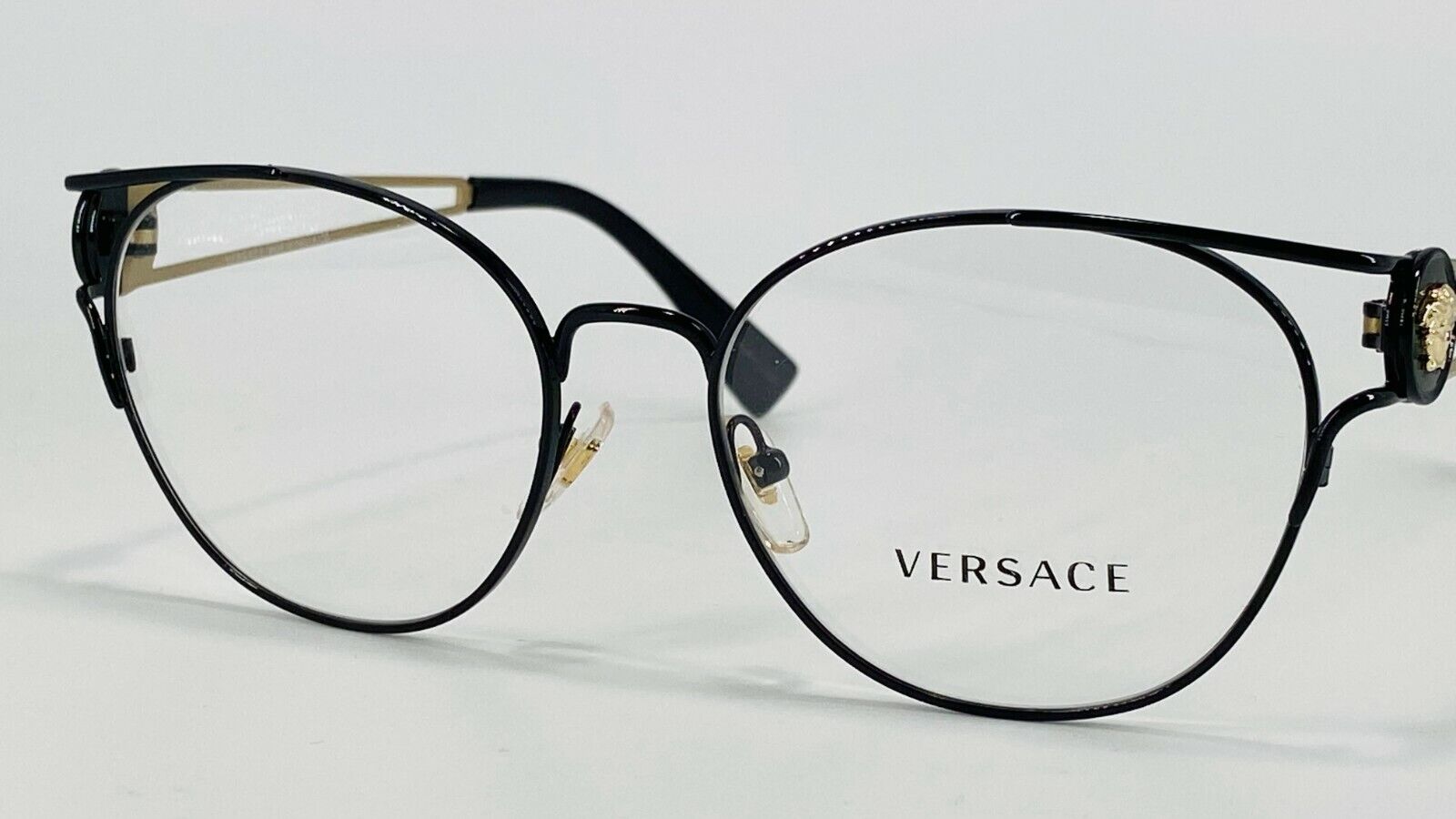Versace 1250 Women's Metal Eyeglass Frame 1009 Black 54-17 Made in Italy Duża popularność