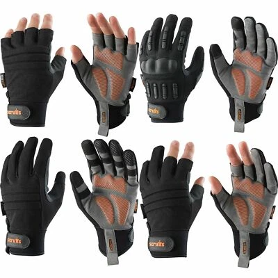 Scruffs Work Gloves - Precision / Fingerless / Trade Work / Shock Impact