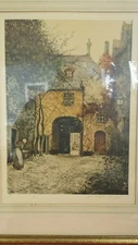 Early 1900s.home in Germany^ Beautiful, original water color painting, ,signed..
