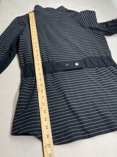 CAbi Jacket Womens Black Knit Sprint Stripe 3378 Full Zip Belted Back - Picture 7 of 8