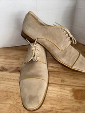 Dolce & Gabbana Tan Suede Dress Shoes Men's US Size 7 Beige & Brown Accents