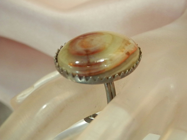 XX Neat Vintage 60's Adj. Size Shell Cabochon Ring 424M6 | eBay