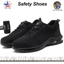 Men Steel Toe Safety Shoes Anti-smash Breathable Lightweight Work Shoes Sneakers