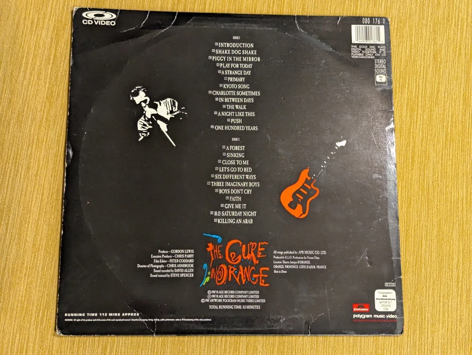 The Cure -  In Orange (1987) Laserdisc LD Robert Smith Music PAL - NOT A DVD - Image 2 of 4