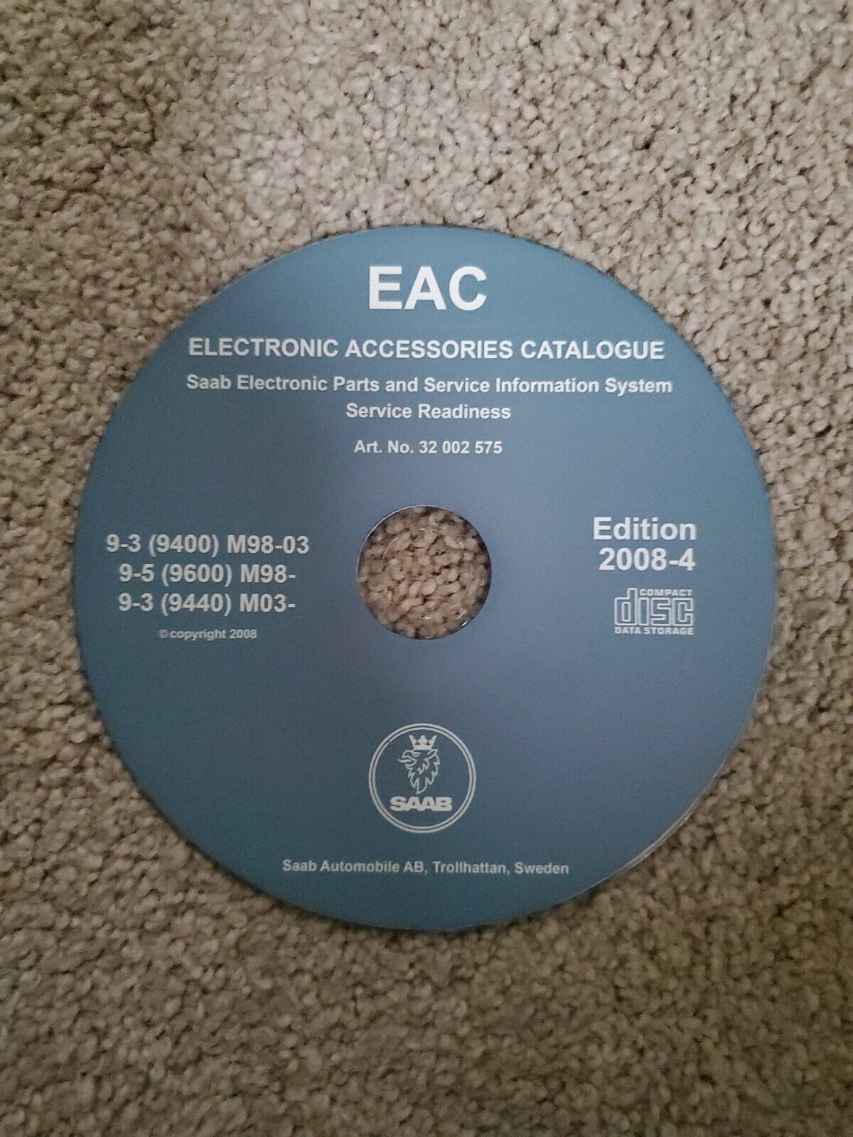 SAAB EAC Edition 2008-4 DVD/CD Disc