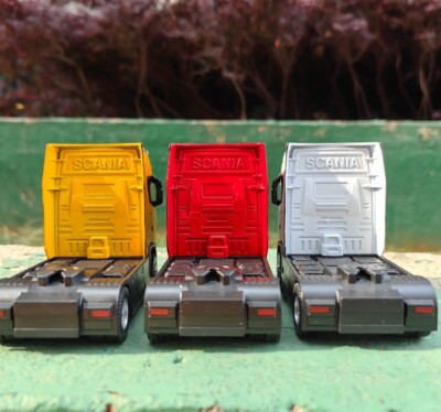 3 Pack 1:50 Scania Metal Lorry Truck Head Models In Red, Yellow - Foto 14