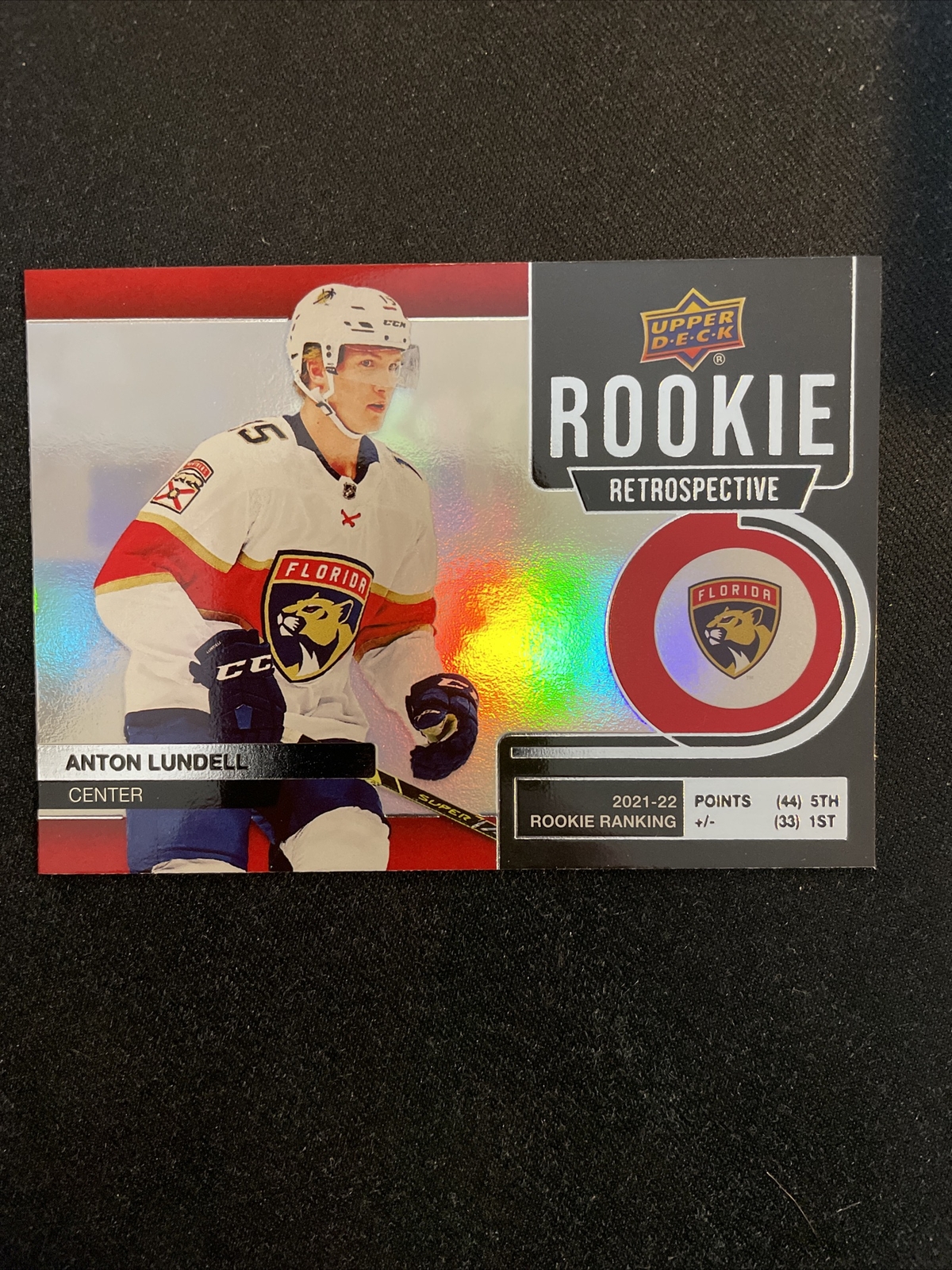 22-23 Upper Deck Series 1 Hockey RR-15 Anton Lundell Rookie Retrospective