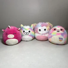 Squishmallows Pig Unicorn Llama Yeti Sloth Mystery Squad Toy Lot 4