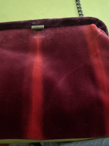 Marian Paquette Liette Red Purple Ombré French Velvet Purse - Picture 3 of 10
