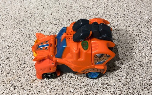 VTech Dart Triceratops Switch Go Dinosauro Auto da Corsa Giocattolo Arancione Jeep Testato Funziona - Foto 3 di 5