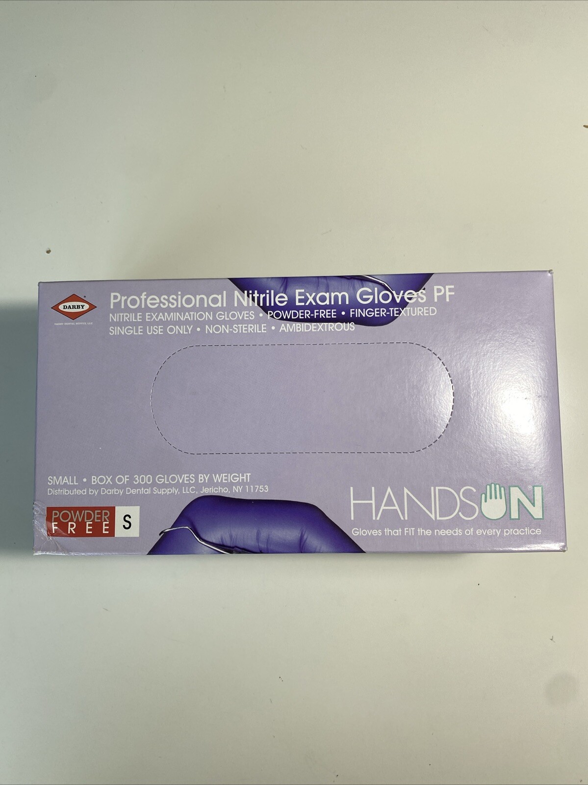 GLOVES Sz Small Darby HandsOn Nitrile Exam Gloves Powder Free-image