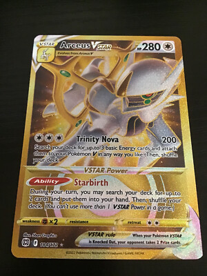Pokemon Card Pokemon Arceus Vstar 184/172 Gold Holo - Brilliant Stars  Secret Rare Single Card Collectible Trading Card