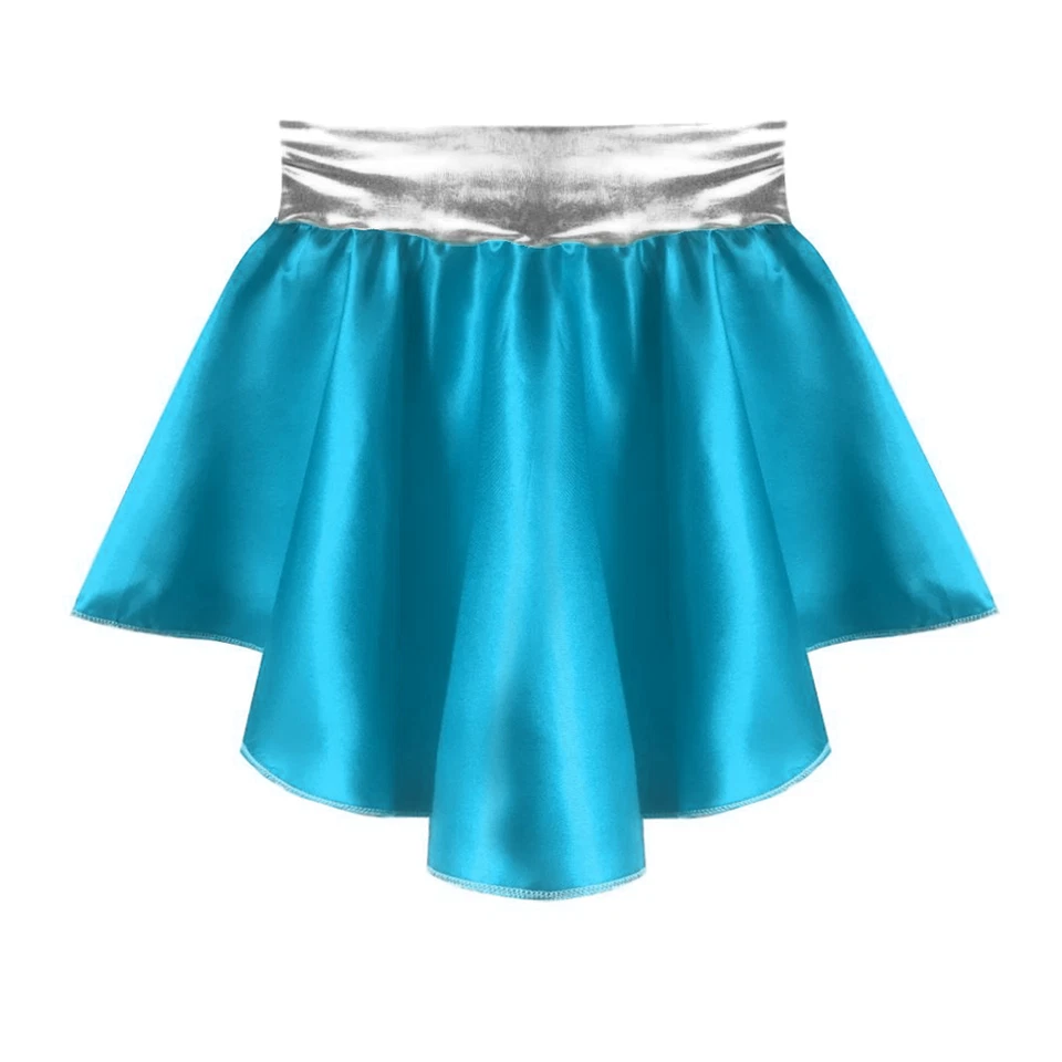 Girls SUPER HERO Fancy Dress Costume Woman Supergirl SATIN & SILVER SKIRT - Image 2 of 4