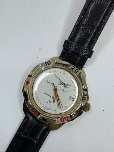 Watch Soviet Era USSR Wostok Vostok Commander Mechanical Airplane BackFire TU22M - Picture 8 of 14