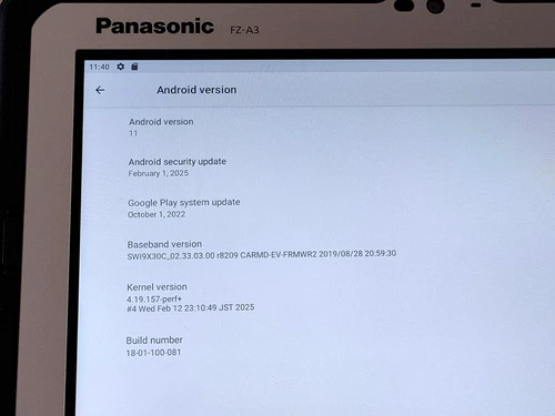 Panasonic FZ-A3 10.1” Rugged Intel Z8550 4GB RAM 64GB Android 11 - 100% Battery