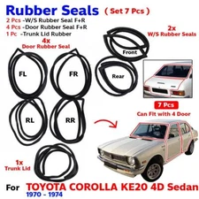 Weatherstrip Rubber Seal Set 7 Fits Toyota Corolla KE20 4D Sedan 1970-74