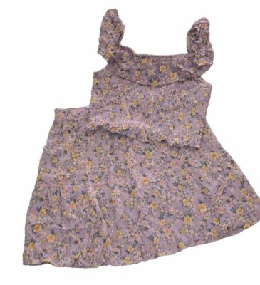 Hippie Rose Purple Floral Gauzy Smocked Top Skirt Set M NWOT Cottagecore 