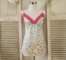 Johnny Was 100 silk, romantic multicolor floral cami/tank size small