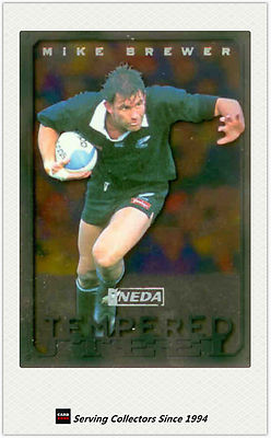 1997 Ineda NZ All Black Trading Cards Tempered Steel TS2 Mike Brewer