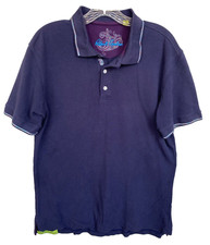 Robert Graham Polo Shirt Men's Medium Classic Fit Navy Blue