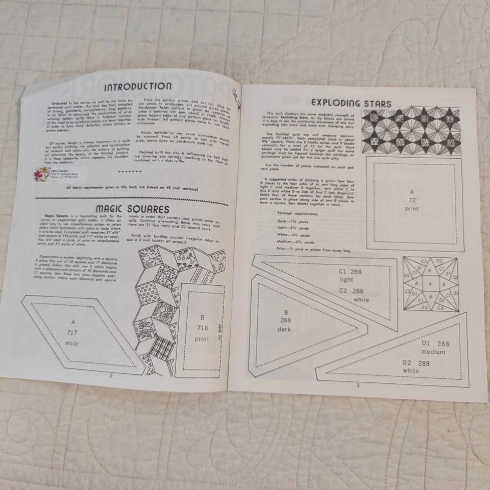 Edredones de retazos de tía Martha vintage raros años 50 16 patrones no. 3779 Foto 2 de 4