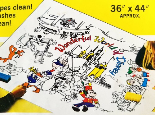 Walt Disney Coloring Cloth Disney World & Disneyland Crayons Vintage 1975 - Picture 2 of 12