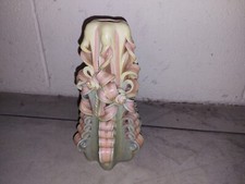 candela artistica ad intaglio, carving candles, artigianale, ricciolo, h. 25cm.