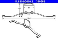 ATE 11.8116-0410.2 Feder, Bremssattel FüR Audi Opel Saab Seat Skoda VW
