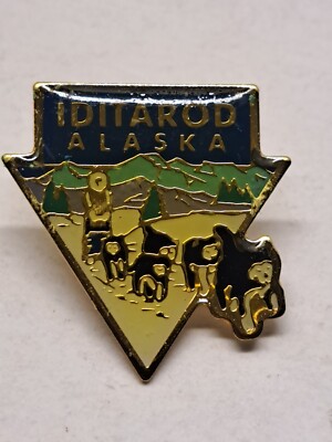 ALASKA  SLED TEAM IDITAROD HUSKIES COLLECTIBLE PIN NOS VINTAGE PIN SOUVENIR WOW!