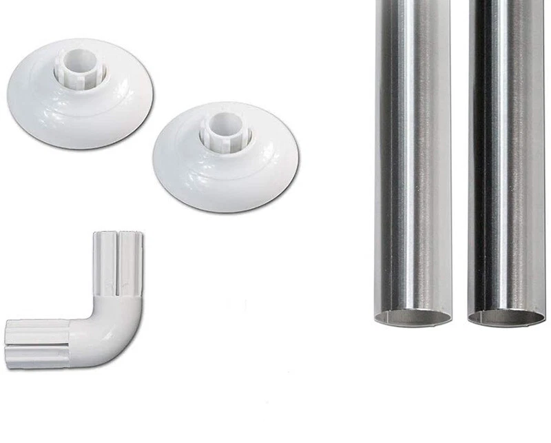 Bastone per tenda doccia angolare aste per tende argento 80 cmaste asta angolo  - Immagine 2 di 3