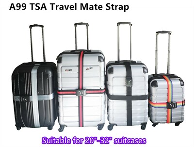 2pcs TSA Travel Mate Luggage Digital Dial Combination Safe Suitcase Lock Strap 