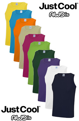 Just Cool Polyester Breathable Wicking Athletic Sports Tank Top Vest Singlet