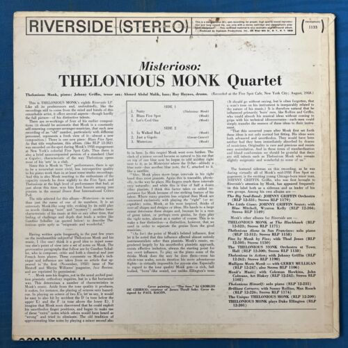 Thelonious Monk Quartet - Misterioso - RLP 1133 - Stereo VG+ - Picture 2 of 4