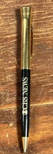 Vintage CBS News Pen, Black and Gold Color, Collectible Network TV Ballpoint
