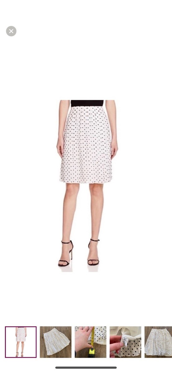 スカート theory polkadot silk skirt Theory Polka Dot High Waisted Pleated Midi Silk Skirt 2 | eBay