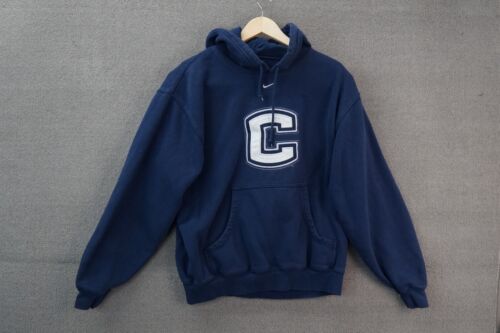 Vintage Nike Center Swoosh UCONN Huskies Hoodie Sweatshirt Gr. Medium Blau