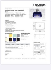 Houzer PCS-2500 Porcela 22-3/4" Single Basin Undermount Porcelain - White