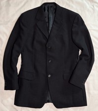 40 R Ermenegildo Zegna Soft 3 BUTTON SPORT COAT Dark Blue PURE WOOL Textured