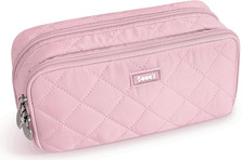 Sooez Pink Large Pencil Case Pouch, Extra Big Pencil Bag with 8 Compartments