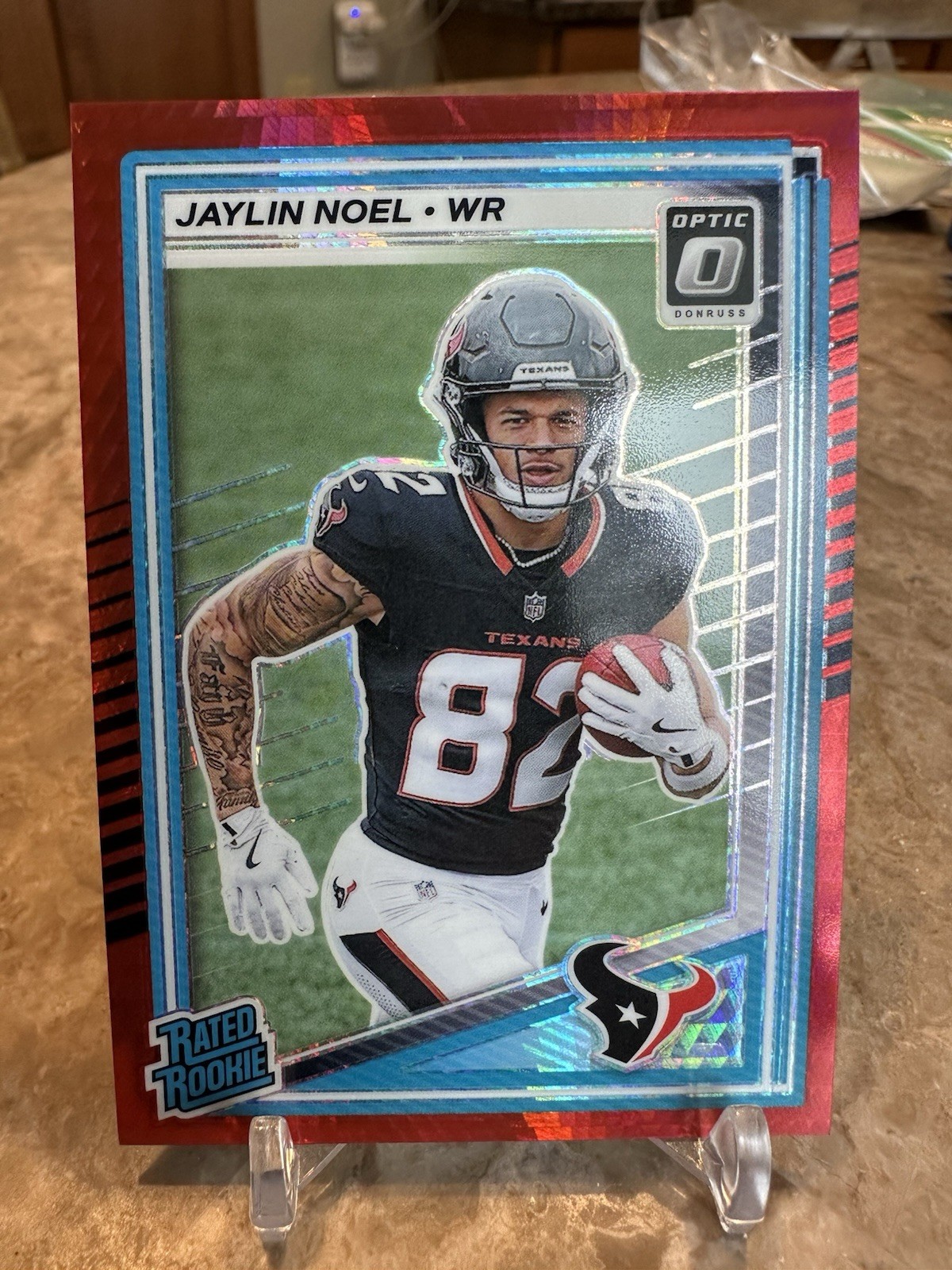 2025 Panini Donruss Optic Football #241 Jaylin Noel Red Hyper Rated Rookie