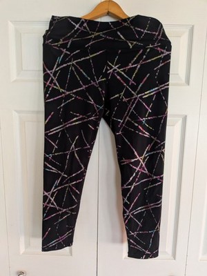 Womens Zyia Active Leggings 14/16 Black/Multi Colored