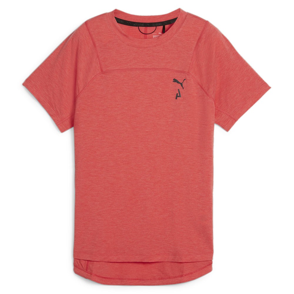 PUMA Seasons Wool Crew Neck Short Sleeve Athletic T-Shirt Womens Red Casual Tops