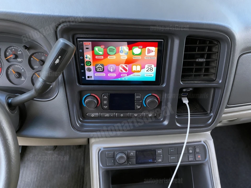 Carplay стерео для 2003-2006 Chevy Suburban 1500 2500 3500 радио Android 15 GPS - Изображение 3 из 4